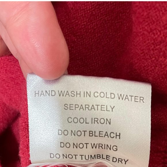 Animale Medium Red Mock Neck Merino Wool Sweater - Picture 7 of 7